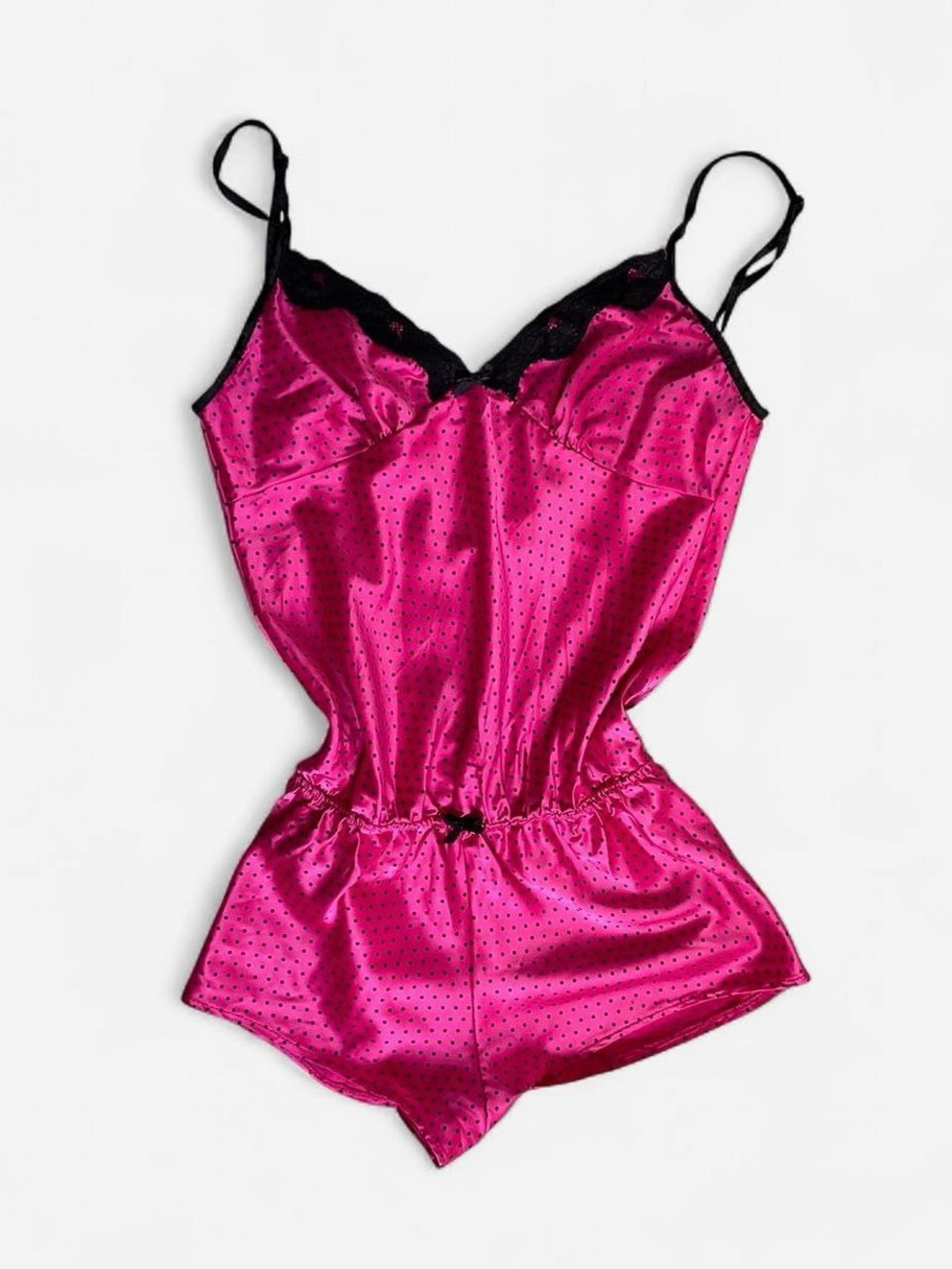 Dollhouse Polka Dot Satin Romper